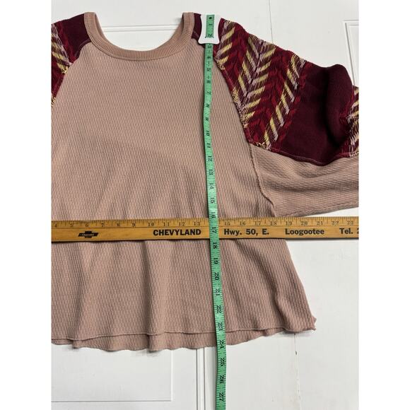 Free People Rainbow Dreams Top Arizona Sands Oversized Sz XS Balloon Sleeve - Picture 7 of 8